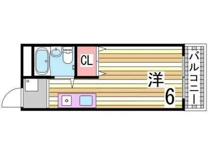 ローズガーデン(ワンルーム/2階)の間取り写真