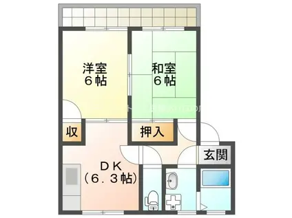 アーバンハイツA(2DK/2階)の間取り写真