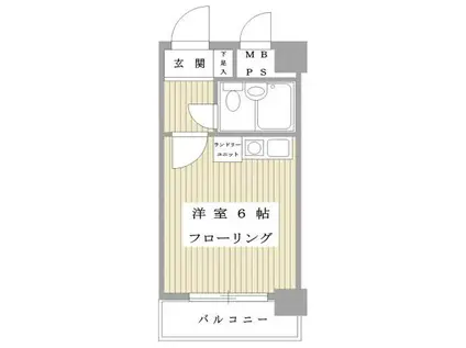 ライオンズシティ八王子(ワンルーム/2階)の間取り写真