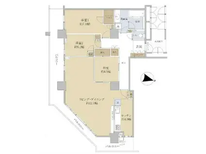 ローレルスクエア大阪ベイタワー(3LDK/29階)の間取り写真