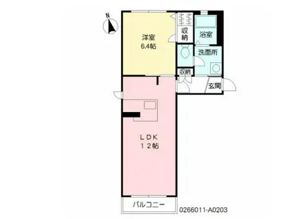 リンデンバーム(1LDK/2階)の間取り写真