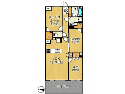 プレシス宮崎台(2SLDK/4階)の間取り写真