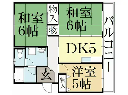 ヒルズ宝ケ池(3K/1階)の間取り写真