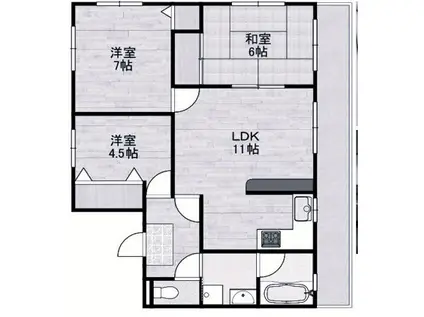 コンフォルダブルメゾン(3LDK/2階)の間取り写真