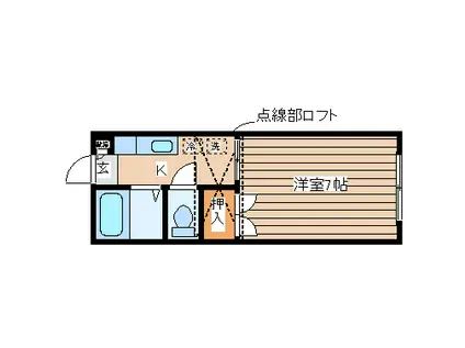 ブルージェント国見(1K/1階)の間取り写真