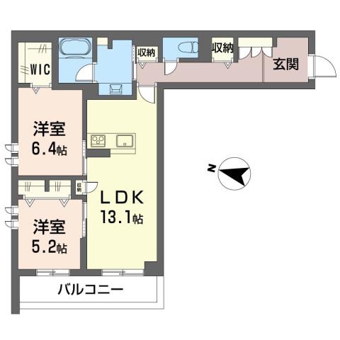 グレイス(2LDK/1階)の間取り写真