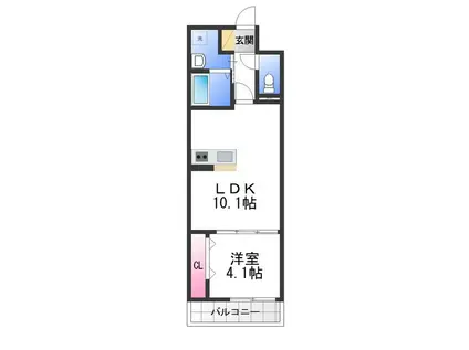 FREEDOM RESIDENCE堺深井沢町(1LDK/3階)の間取り写真
