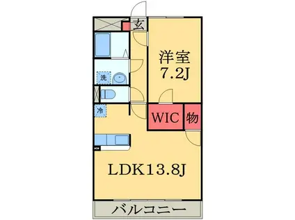 アムール憩(1LDK/2階)の間取り写真