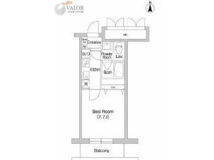 プライムアーバン川崎南幸町(1K/3階)の間取り写真