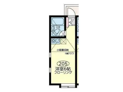 ユナイト鶴見ジョバンニ(ワンルーム/2階)の間取り写真