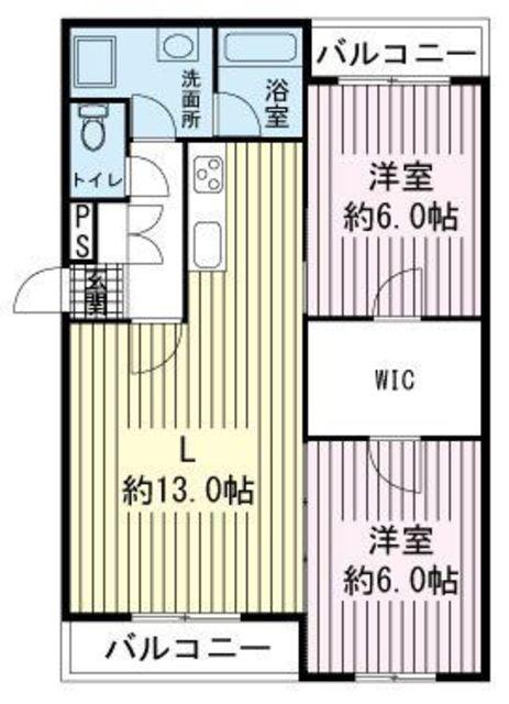 リーラコート(2LDK/3階)の間取り写真