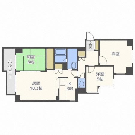プレステージI (3LDK/8階)の間取り写真