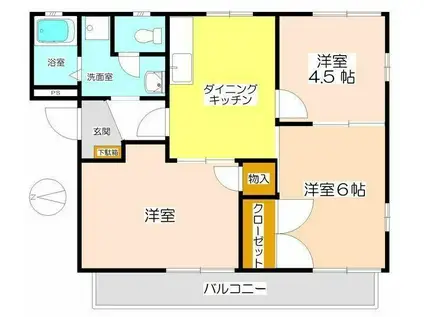 フォンタナ1番館(3DK/1階)の間取り写真