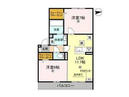 SINCERITE(2LDK/1階)の間取り写真