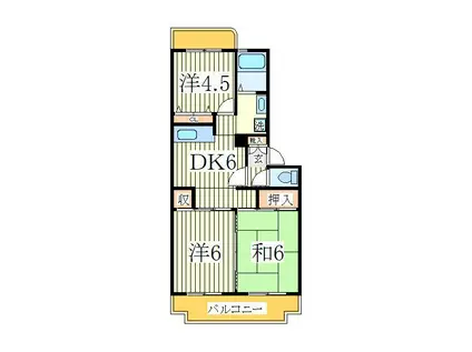 第2パールメゾン染谷(3DK/2階)の間取り写真