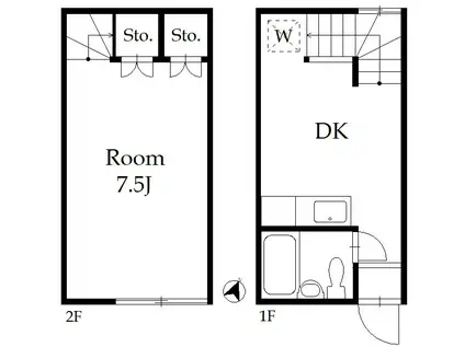 恵ハイツ(1DK/1階)の間取り写真