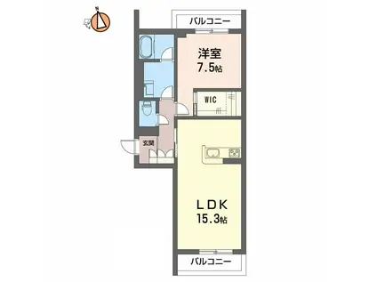 ベレオ北常三島(1LDK/3階)の間取り写真