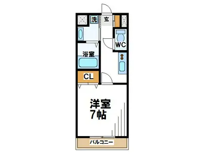 キングスコート(1K/2階)の間取り写真