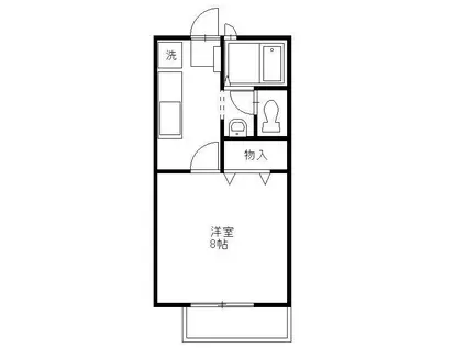 クラージュI(1K/1階)の間取り写真