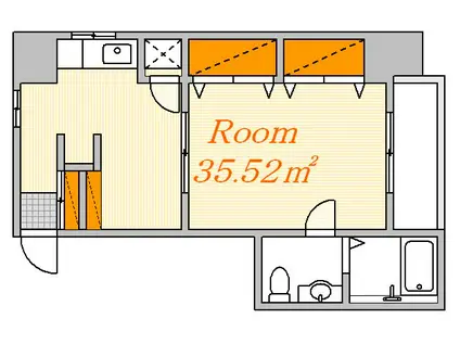 ツインクレスト(1DK/4階)の間取り写真