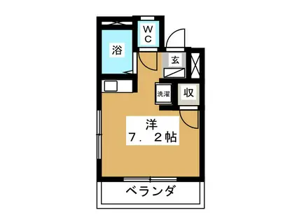 サンヒルズ川岸(ワンルーム/2階)の間取り写真