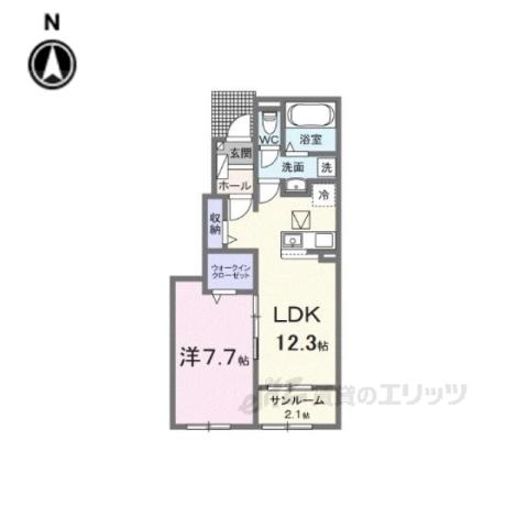 シルエーラ セットB(1LDK/1階)の間取り写真