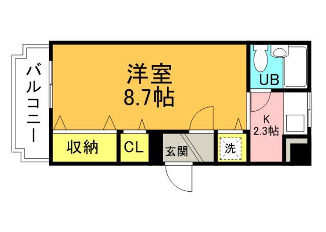 横堀ALLEY(1K/3階)の間取り写真