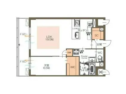 GRANDGRACE富ケ丘(1LDK/3階)の間取り写真