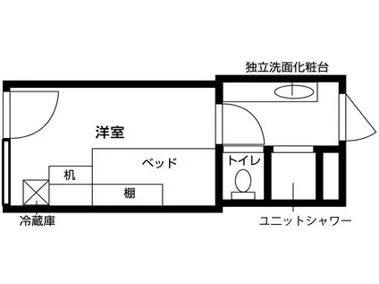 中央ラインハウス小金井(ワンルーム/2階)の間取り写真