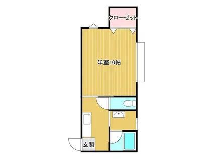 プリシェールKーIII(1K/2階)の間取り写真