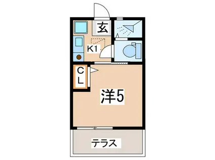 ヒルズライフ星川(1K/1階)の間取り写真