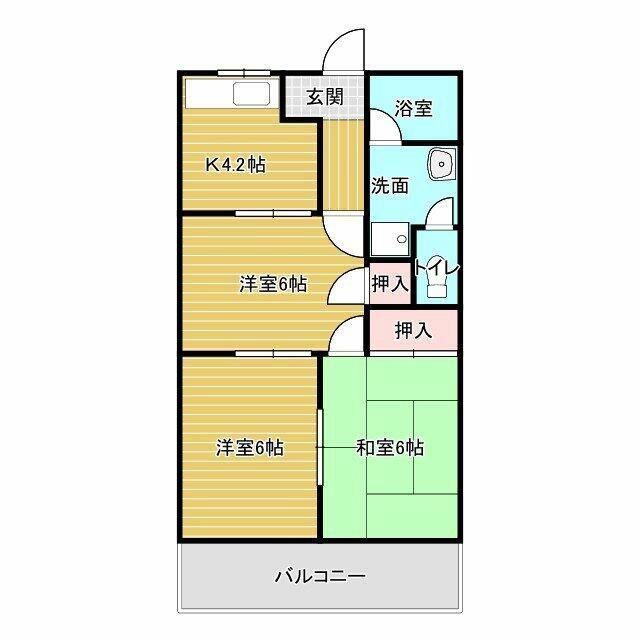 SSコーポ テラ(3K/4階)の間取り写真