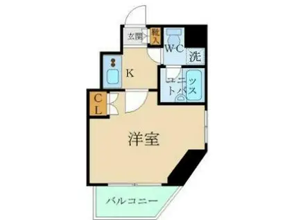 スカイコート四谷(1K/9階)の間取り写真