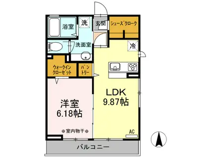ブラン清澄白河(1LDK/2階)の間取り写真