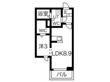 MONA MAISON泉中央(1LDK/1階)の間取り写真