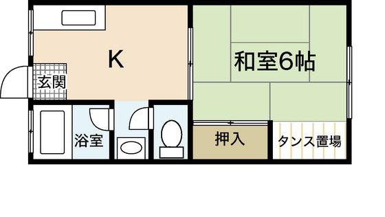 コーポ石崎(1DK/1階)の間取り写真