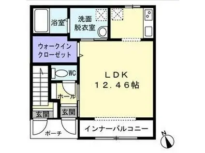 AS大河原(1K/1階)の間取り写真