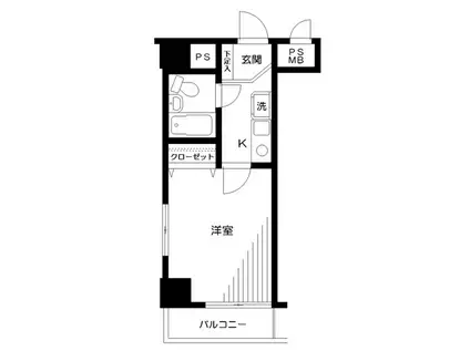 日神パレステージ相模原第2(1K/7階)の間取り写真