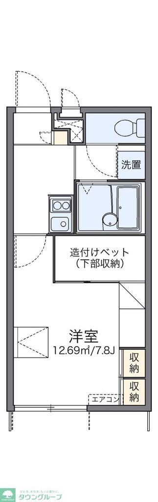 レオパレスエステシティII(1K/1階)の間取り写真