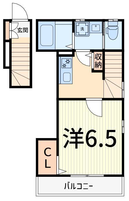 グランシャレ―亀有I(1K/2階)の間取り写真