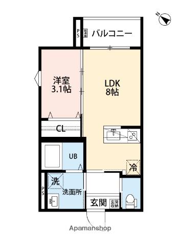 ROBOT HOME 渡辺通(1LDK/3階)の間取り写真