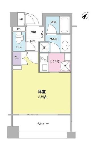 アルス恵比寿メイクス(1K/5階)の間取り写真