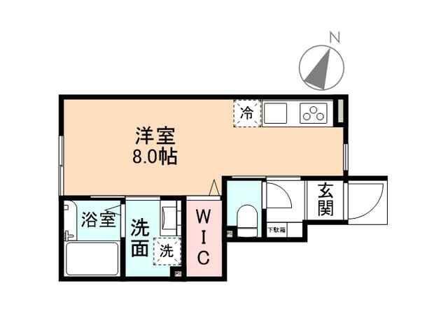 EDGEMOMENT長江(ワンルーム/1階)の間取り写真