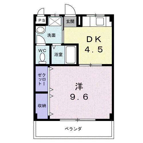 リードハイツ(1DK/3階)の間取り写真