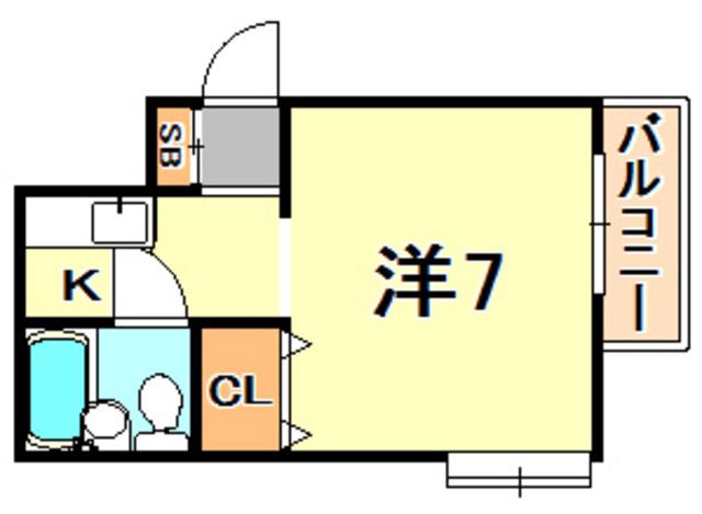 アートプラージュ(ワンルーム/2階)の間取り写真