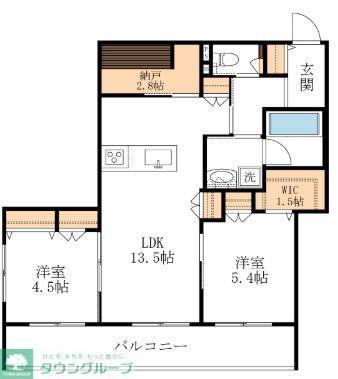 AVENIR K(2LDK/2階)の間取り写真