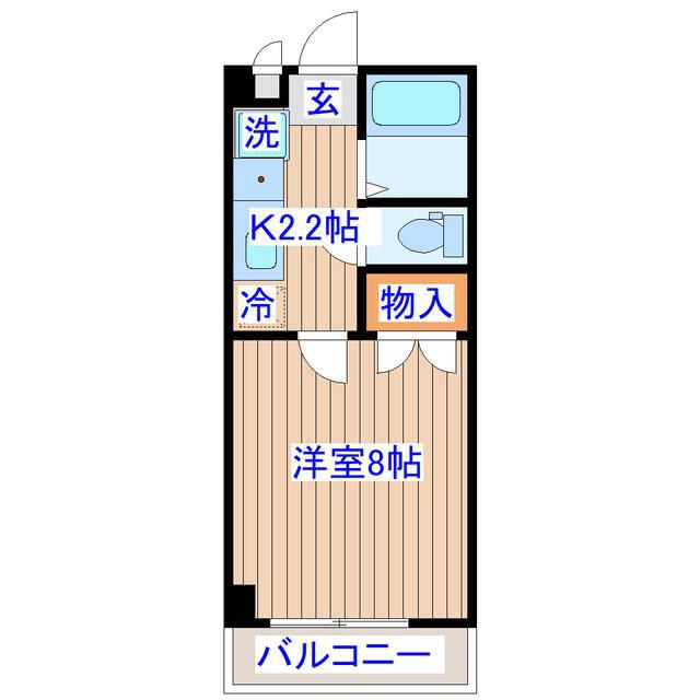 コーポアゼリア(1K/4階)の間取り写真
