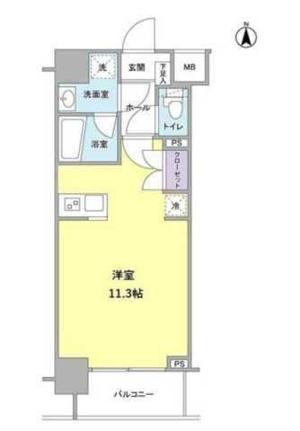 モンレーヴ錦糸町 (ワンルーム/2階)の間取り写真