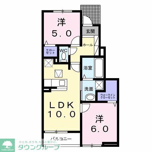 オーブ・レジェール(2LDK/1階)の間取り写真