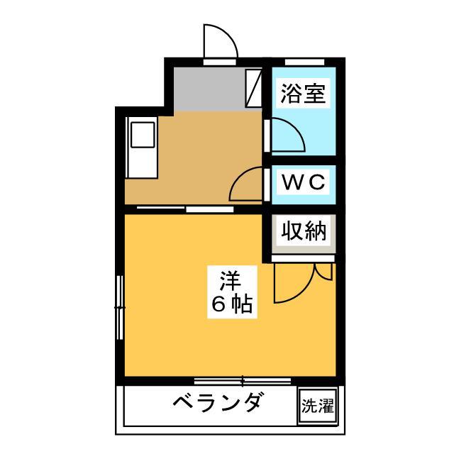 ハイツゆず(1K/3階)の間取り写真
